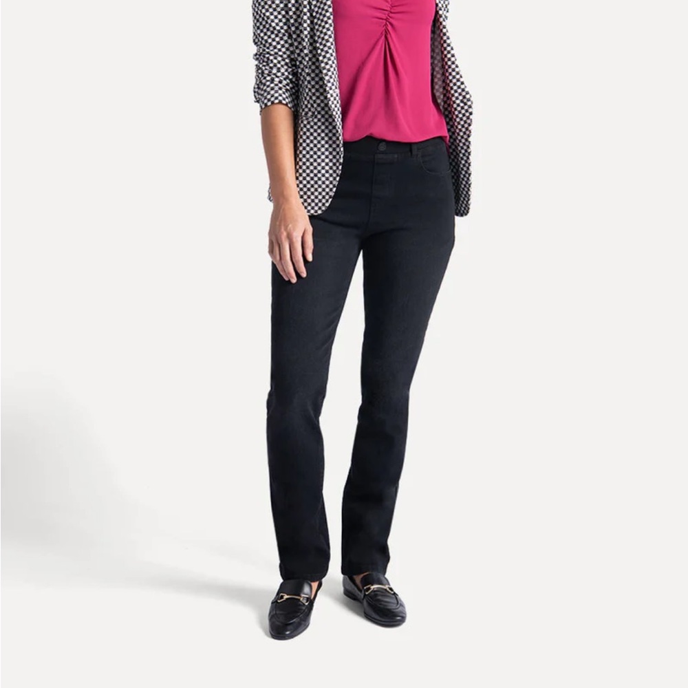 Betabrand 4 pocket yoga denim pants in Petite Large (Black)